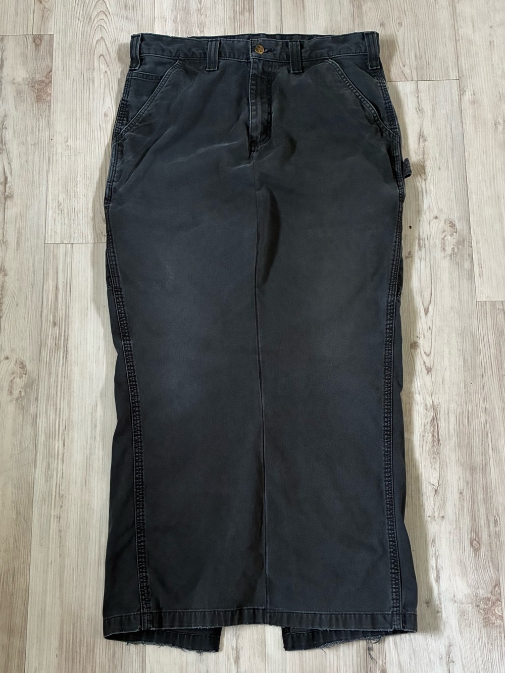 Vintage Carhartt Black Canvas Maxi Skirt Size 34